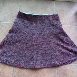 Ann Taylor LOFT Skirt Womens MP Petite  Tweed Mini Skater A Line Flare Rose Pink